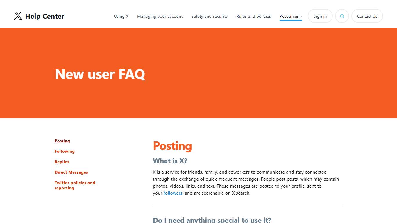New user FAQ